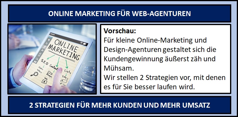 Online Marketing für Agenturen - wie man sich erfolgreich vermarktet